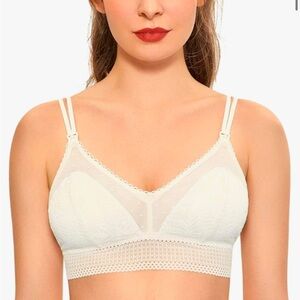 MŌMANDA Lace Nursing Bra in Ivory | Size L | NWOT
